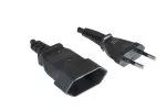 Power cord Euro plug to socket, 0,75mm², extension